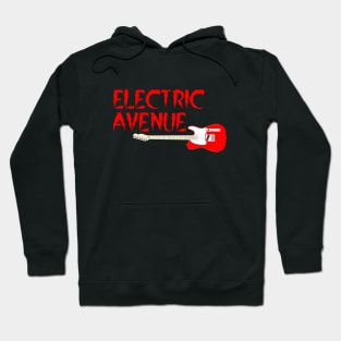 Electric Guitar, Electric Avenue, Red Guitar Hoodie